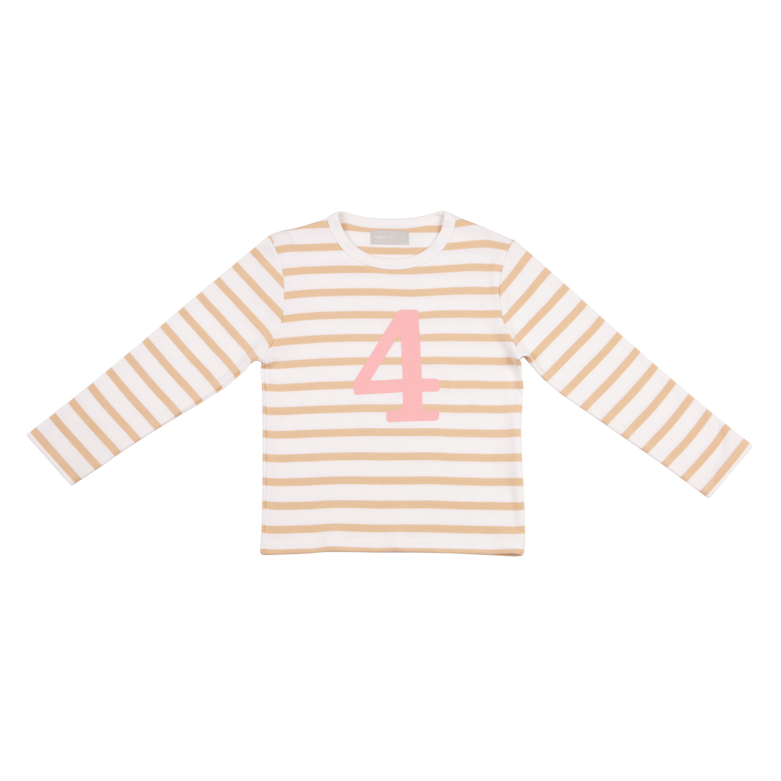 Biscuit & White Breton Striped Number Tee